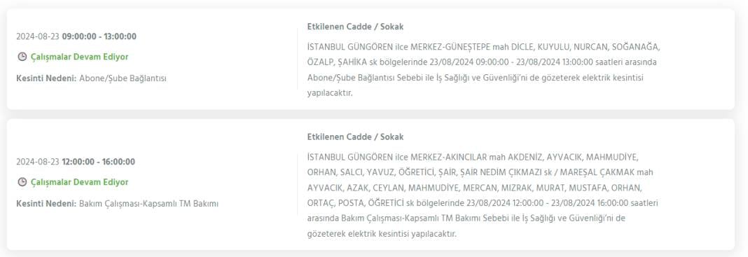 İstanbullular dikkat! Bugün bu ilçelerde 8 saati bulacak elektrik kesintileri yaşanacak 13